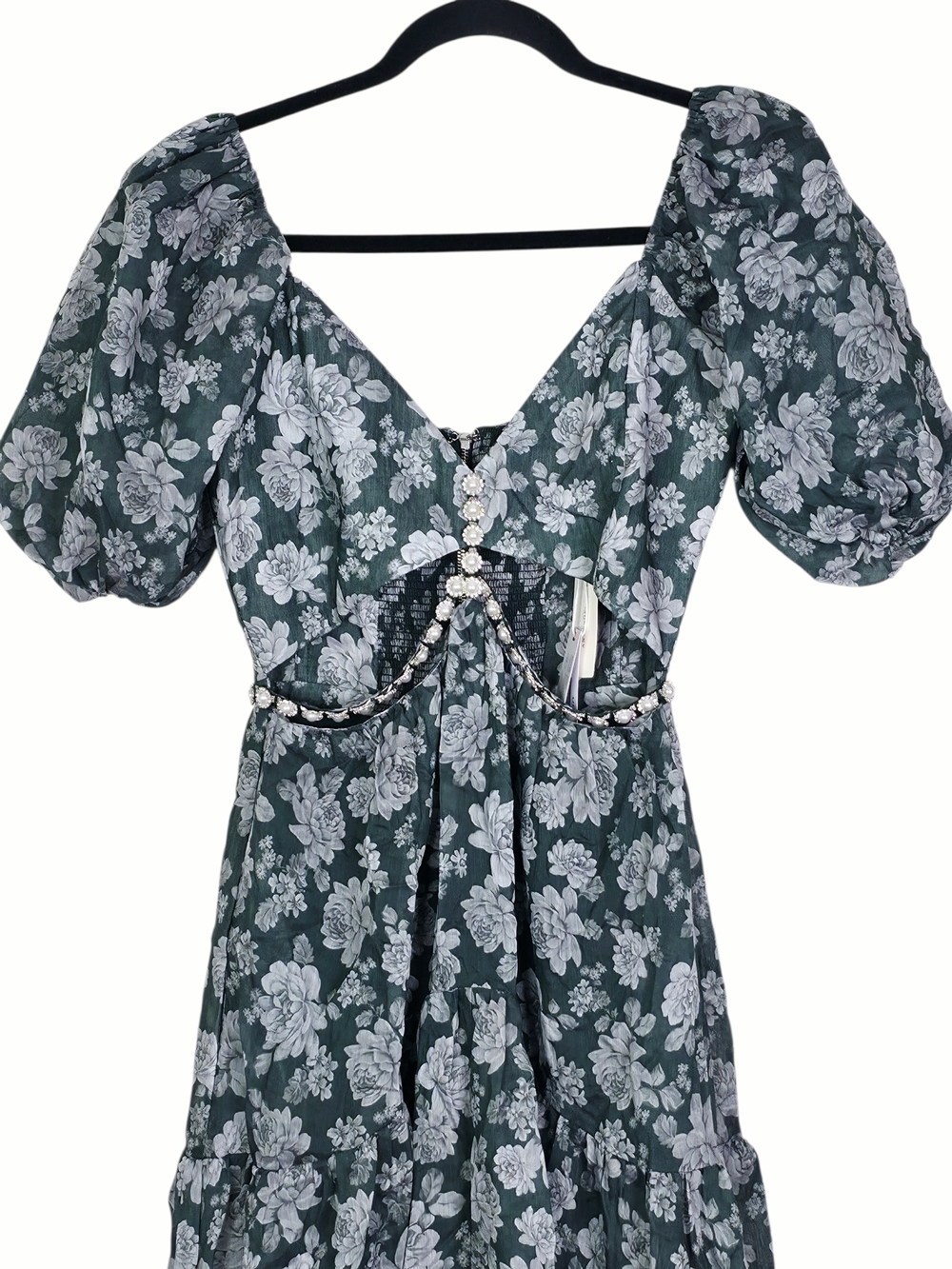 V. Chapman The Emma Dress Emerald Peony Print Floral High Low Cut Out NWT Size 0 - Picture 5 of 12